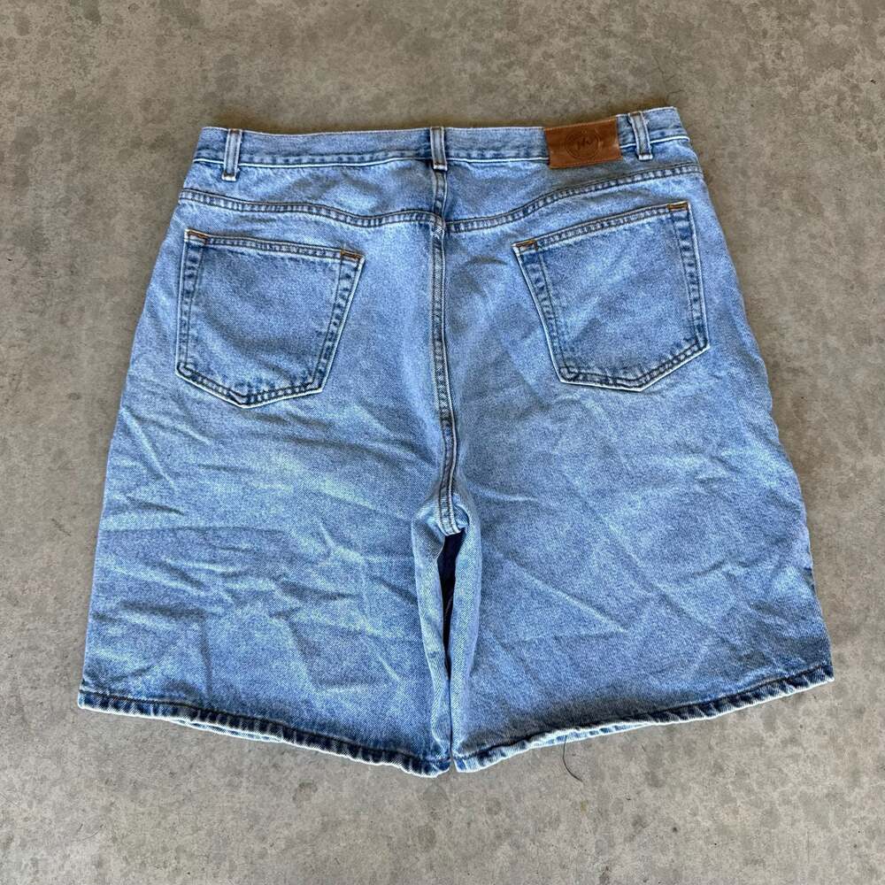 Vintage Men's Baggy Skater Grunge Light Wash Denim Jean Shorts